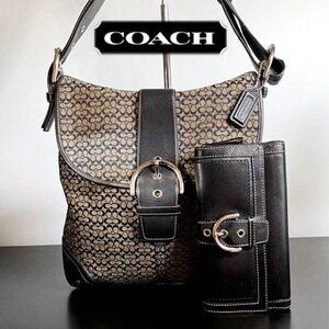 Coach Black and Brown Shoulder Bag